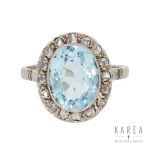 Ring with aquamarine, early 20th century