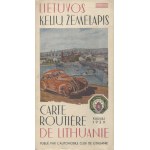 [LITHUANIA - road map] Lietuvos keliu ̨žemēlapis = Carte routière de Lithuanie. Kaunas 1939