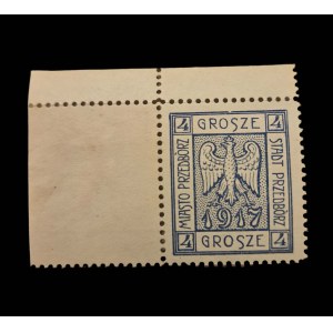 PRZEDBÓRZ, Fi 2b stamp—face value 4 grosze **, perforated with margins, MIKSTEIN guarantee