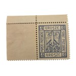 PRZEDBÓRZ, Fi 2b stamp—face value 4 grosze **, perforated with margins, MIKSTEIN guarantee