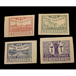 PRZEDBÓRZ stamp series Fi 15a-18a ** without rays, MIKSTEIN guarantee