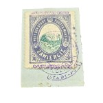 ZAWIERCIE: Fi 1 Ia* municipal post office delivery stamp on a clipping, canceled, b-fiol. control overprint, MIKSTEIN guarantee