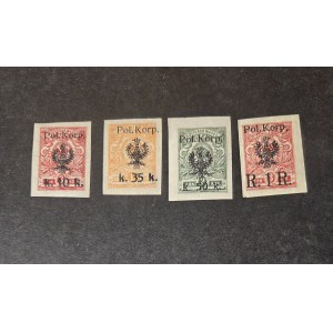 Fi 12A–15A stamp series, second reprint edition, guaranteed by MIKSTEIN, Krüger, Brajer (?)