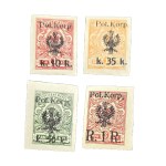 Fi 12A–15A stamp series, second reprint edition, guaranteed by MIKSTEIN, Krüger, Brajer (?)