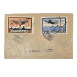 AERO TARG POZNAŃ 1921 - An envelope with two postage stamps worth 25 and 100 marks, issued to commemorate the founding on May 10, 1921, in Poznań of the Aero-Targ airline, which served visitors to the First Poznań Fair