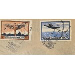 AERO TARG POZNAŃ 1921 - An envelope with two postage stamps worth 25 and 100 marks, issued to commemorate the founding on May 10, 1921, in Poznań of the Aero-Targ airline, which served visitors to the First Poznań Fair