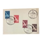"Recovered Territories" Exhibition, October 2, 1948, postcard with FDC, Fi 462–465