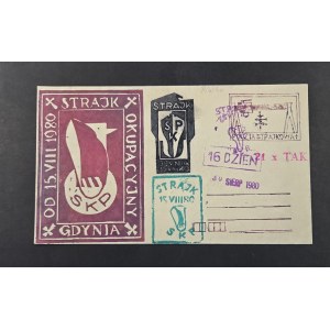 16th Day of the Strike: ENVELOPE with commemorative stamps from the Strike Post Office, dated August 30, 1980