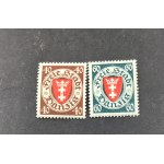 WMG Series 2 stamps, Nos. 239–240**, circulation issue. The coat of arms of Gdańsk in an oval