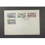 Envelope with stamps 590B-593B [Issued for airmail] and an FDC postmark dated April 10, 1952