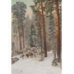 Konstanty Mackiewicz (1894 Maloryta near Brest - 1985 Lodz), Forest glade in the snow