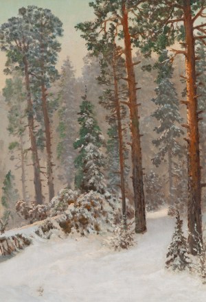 Konstanty Mackiewicz (1894 Małoryta k. Brześcia - 1985 Łódź), Leśna polana w śniegu