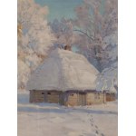 Teodor Ziomek (1874 Skierniewice - 1937 Warsaw), Winter landscape with a cottage