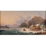 Wiktor Adam Malinowski (1829 Lublin - 1892 Warsaw), Winter landscape with frozen lake, 1871