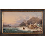 Wiktor Adam Malinowski (1829 Lublin - 1892 Warsaw), Winter landscape with frozen lake, 1871