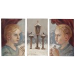 Wlastimil Hofman (1881 Prague - 1970 Szklarska Poreba), Winter shrine with birds - triptych, 1957