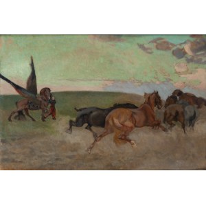 Eugeniusz Geppert (1890 Lviv - 1979 Wroclaw), Scurred horses and pegasus, 1923