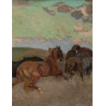 Eugeniusz Geppert (1890 Lviv - 1979 Wroclaw), Scurred horses and pegasus, 1923