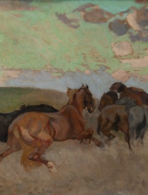 Eugeniusz Geppert (1890 Lwów - 1979 Wrocław), Spłoszone konie i pegaz, 1923