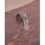 Adam Styka (1890 Kielce - 1959 New York), Landscape from El Oued (Bedouin with camels)
