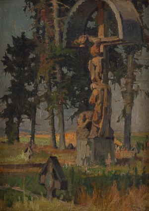 Marian Mróz (1908 Dąbrówka Tuchowska - 1967 ), Przydrożna kapliczka w Jackowie, 1932