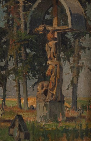 Marian Mróz (1908 Dąbrówka Tuchowska - 1967 ), Przydrożna kapliczka w Jackowie, 1932