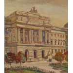 Irena Nowakowska-Acedanska (1906 Lviv - 1983 Gliwice), View of the building of the Jan Kazimierz University in Lviv