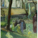 Henryk Epstein (1891 Lodz - 1944 concentration camp, probably Auschwitz), Landscape with home garden, 1917-19