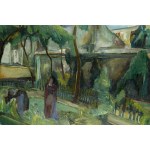 Henryk Epstein (1891 Lodz - 1944 concentration camp, probably Auschwitz), Landscape with home garden, 1917-19