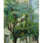 Henryk Epstein (1891 Lodz - 1944 concentration camp, probably Auschwitz), Landscape with home garden, 1917-19