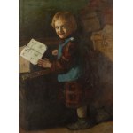 Salomon Meisner (Majzner) (1886 Kalisz - 1942 Łódź), Dziecko przy elementarzu, 1921