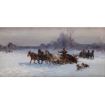 Czeslaw Wasilewski (1875 Warsaw - 1947 Lodz), After the elk hunt