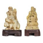 Artist Unrecognized, Chinese philosopher with tiger and crane (diptych)