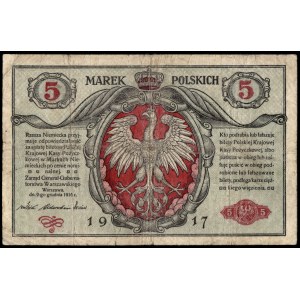 Poland. 1916 5 Marek Prefix biletow B
