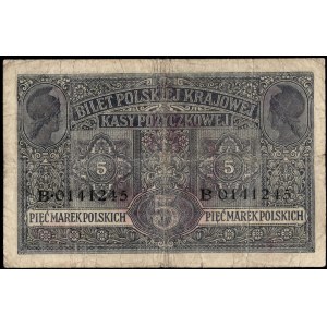 Poland. 1916 5 Marek Prefix biletow B