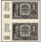 Poland. 1940 20 Zlotych Uncut Remainder Pair