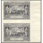 Poland. 1940 20 Zlotych Uncut Remainder Pair