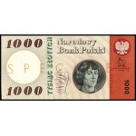 Poland. 1965 1000 Zlotych Prefix A Wzor SPECIMEN