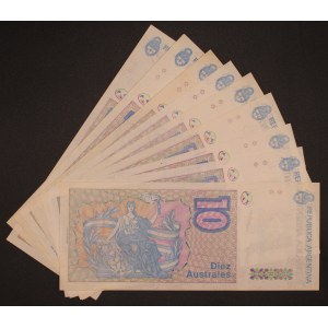 Argentina. 1989 10 Australes 9 Pieces