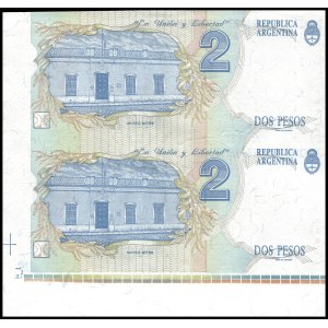 Argentine. 1993 2 Pesos Feuille non coupée