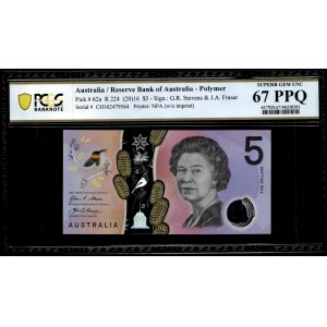 Australia. 2016 5 Dollars