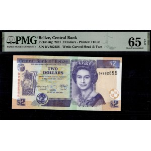 Belize. 2021 2 Dollars