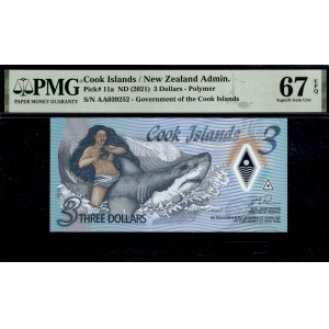 Cook Islands. 2021 3 Dollars