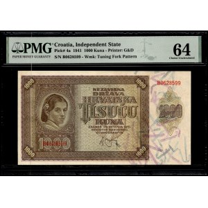 Croatia. 1941 1000 Kuna