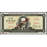 Cuba. 3 Different 1 Peso Specimen Banknotes