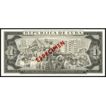 Cuba. 3 Different 1 Peso Specimen Banknotes