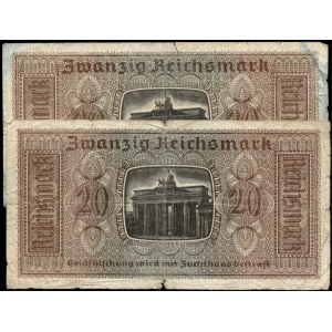 Germania. 1940 20 Reichsmark Prefisso B &amp; M Terzo Reich 2 Pezzi