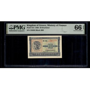 Greece. 1940 10 Drachmai
