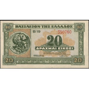 Greece. 1940 20 Drachmai