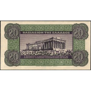 Greece. 1940 20 Drachmai